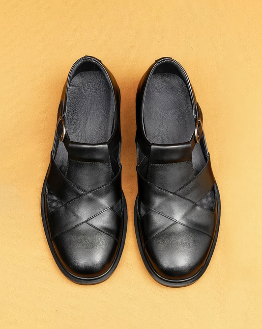 ♂本革／Cutout Vamp Leather Sandals