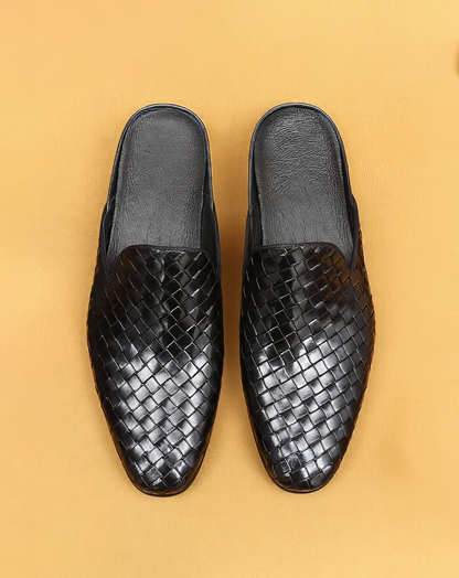 ♂本革／Woven Leather Mule Shoes