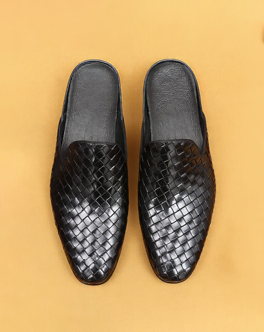 ♂本革／Woven Leather Mule Shoes