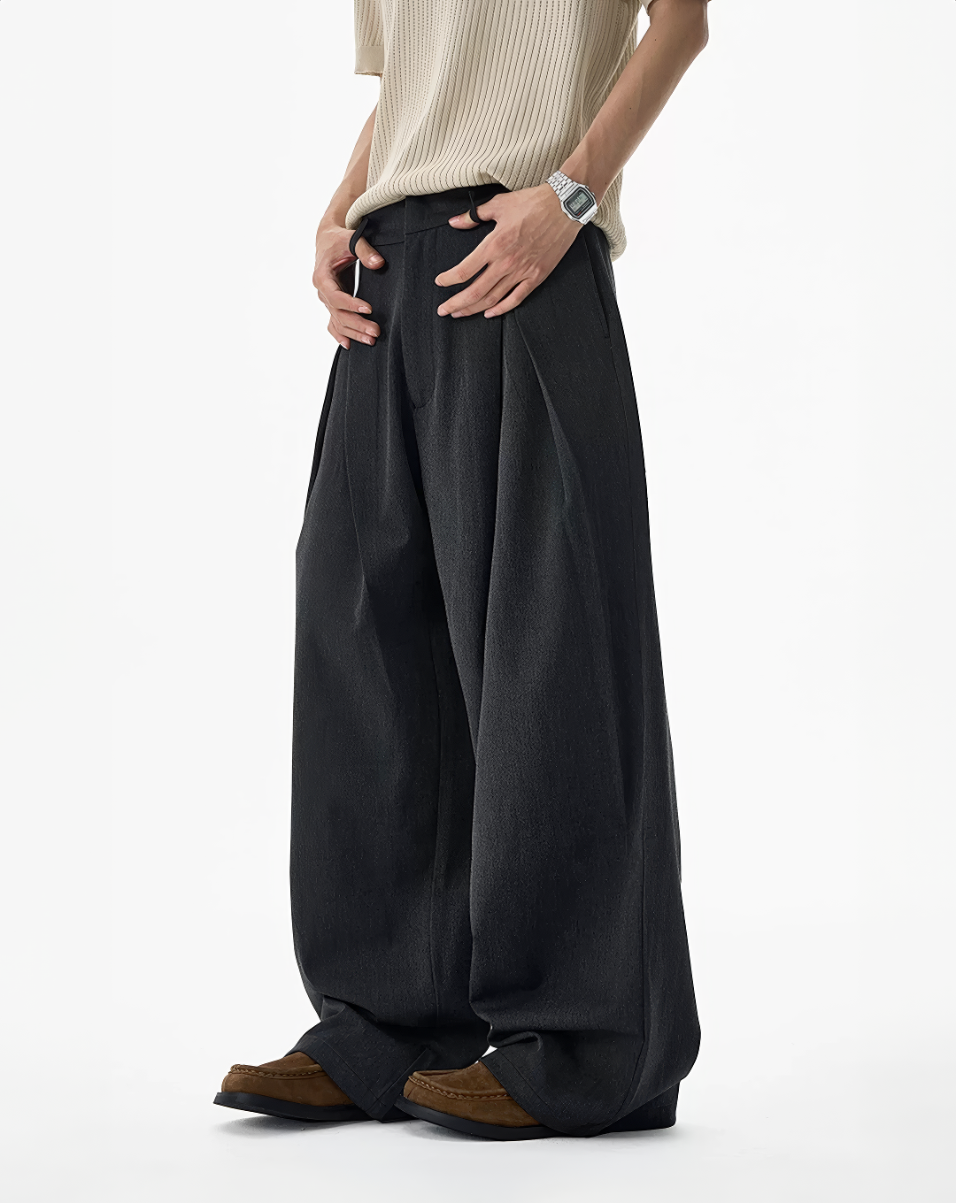 ♂♀Deep Tuck Wide Pants