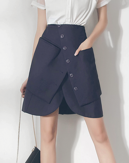 ♀Jacket Style Button Skirt