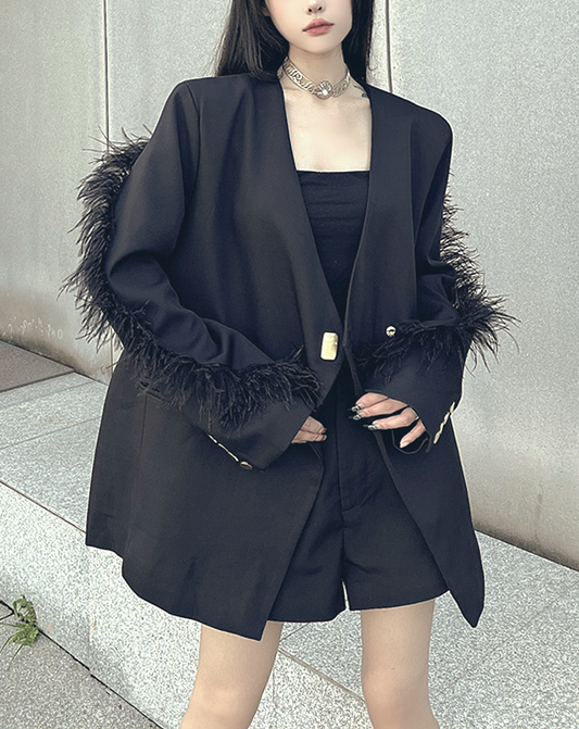 ♀Feather Sleeve Jacket