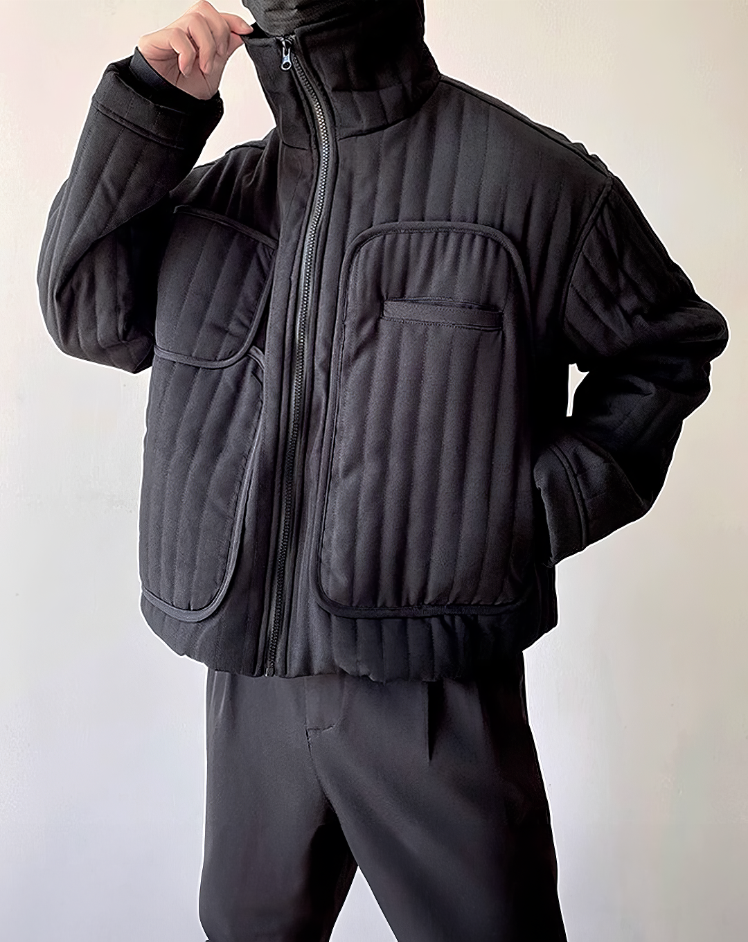 ♂Quilted Stand Collar Jacket