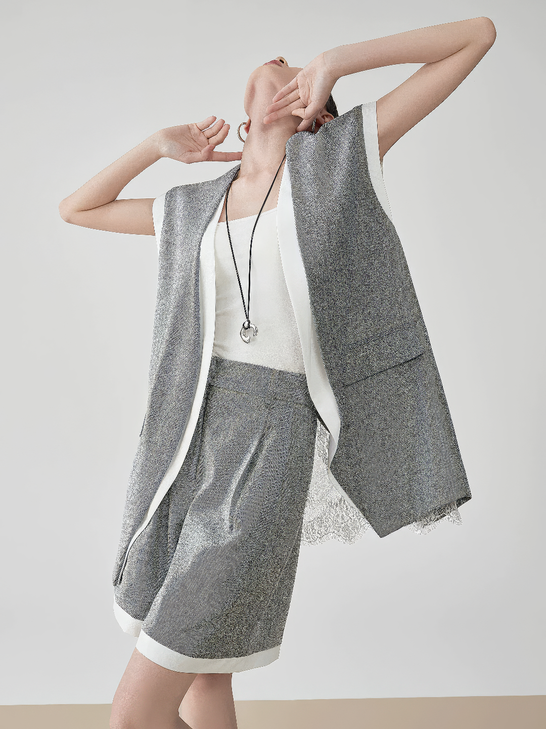 ♀Bi-Color Vest & Shorts Set