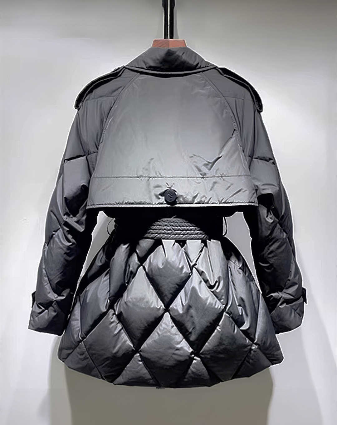 ♀Quilted Trench Down Coat