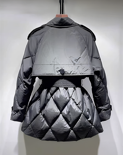 ♀Quilted Trench Down Coat