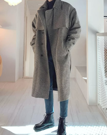 ♂Check Pattern Trench Coat