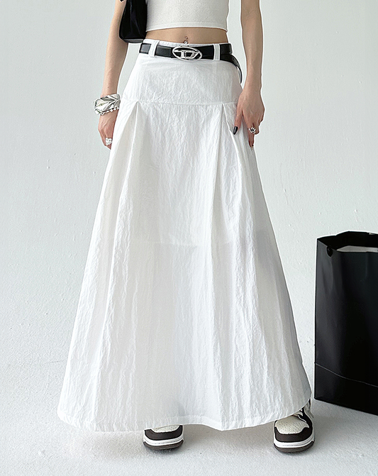 ♀Casual long tuck skirt