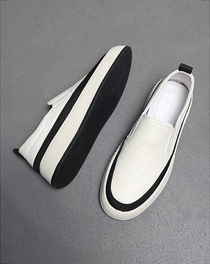 ♂♀本革／Monotone Platform Slip-On Shoes