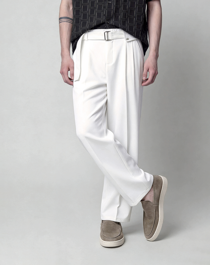♂♀Belted Tuck Pants