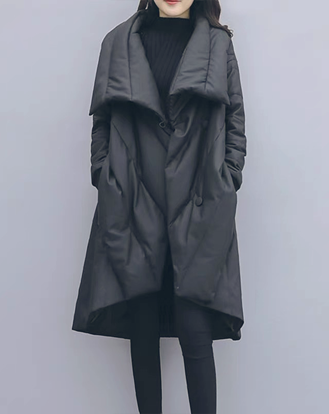 ♀Big Collar Middle Down Coat