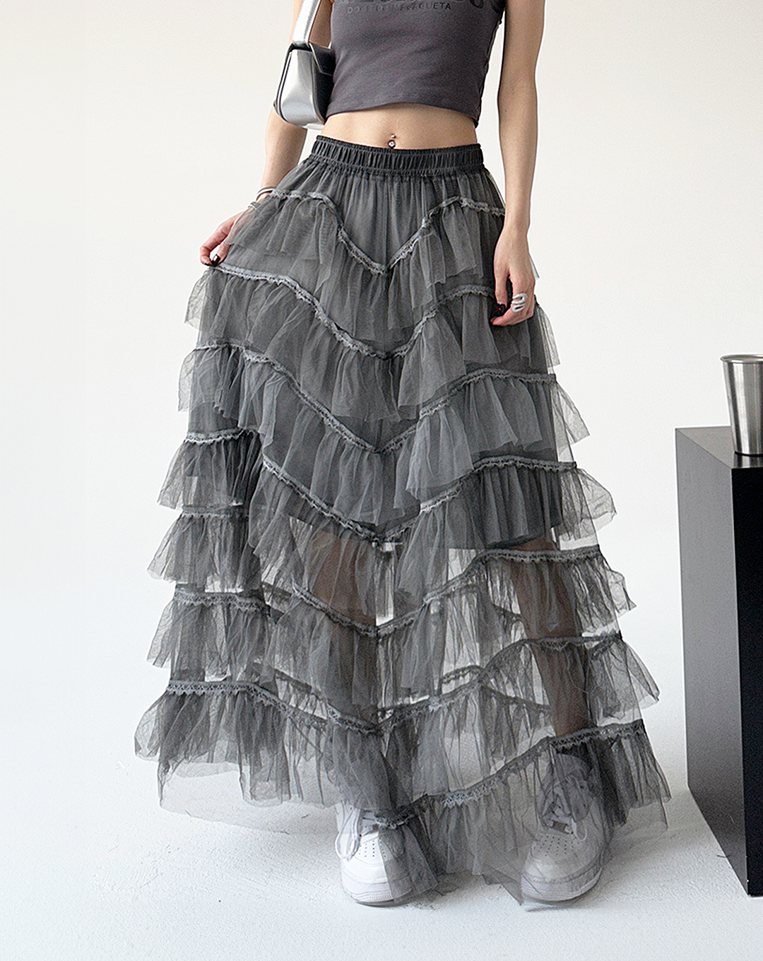 ♀Tiered Tulle Skirt