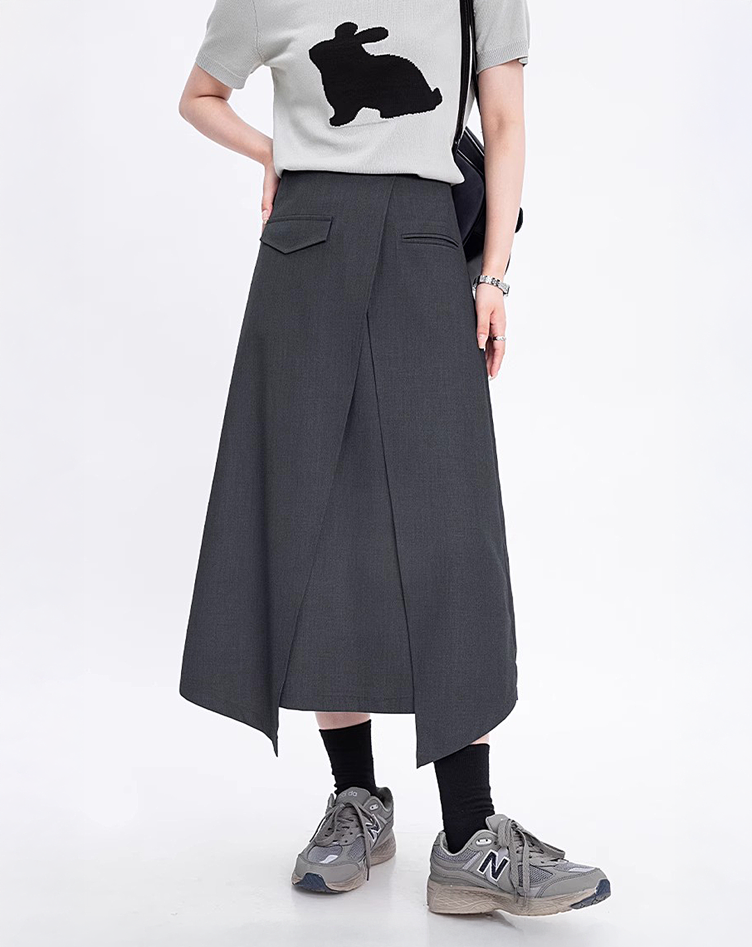 ♀Asymmetric Hem Skirt