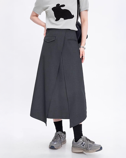 ♀Asymmetric Hem Skirt