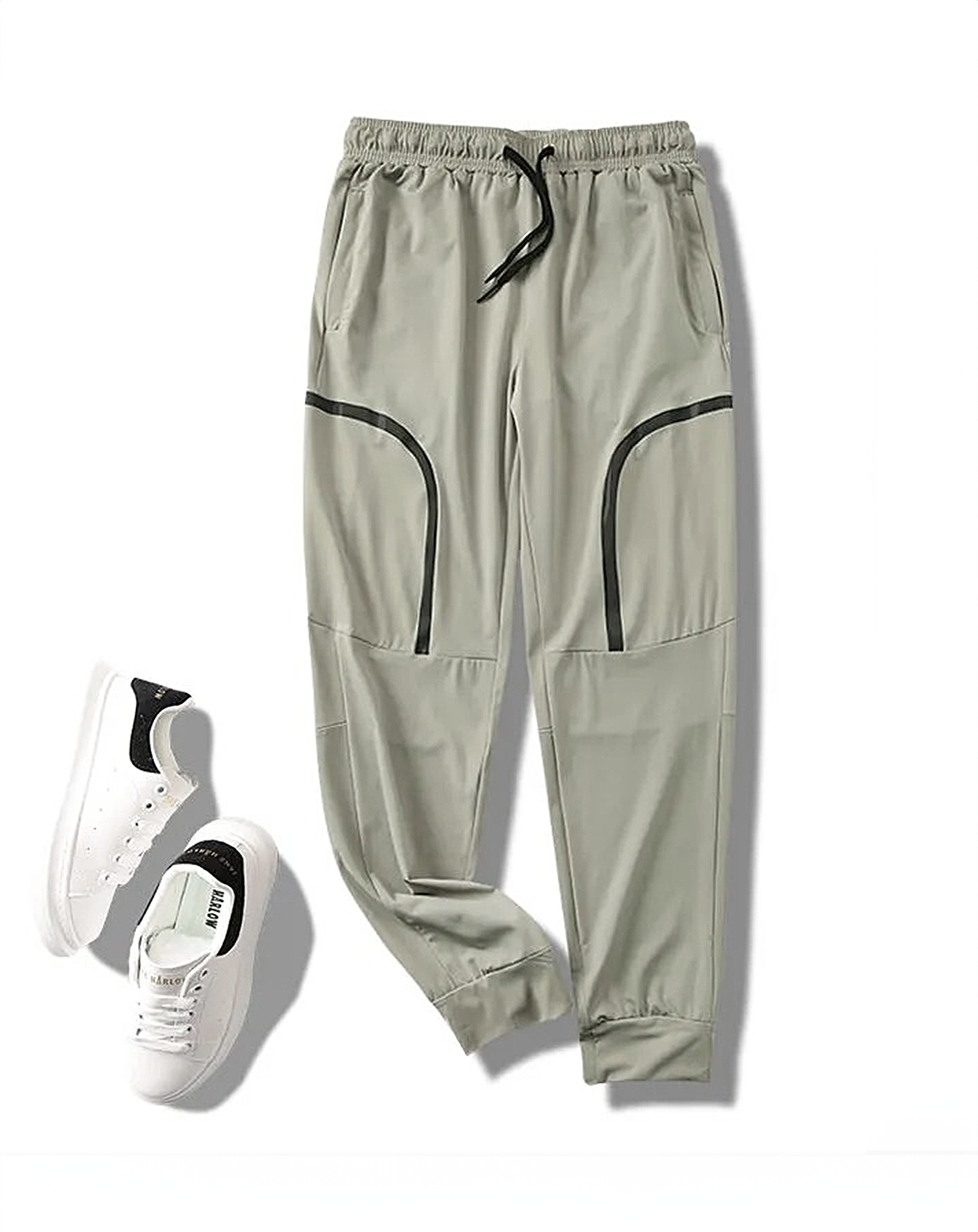 ♂Curved Line Drawstring Pants