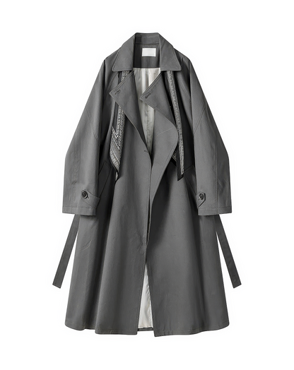 ♀Scarf Accent Trench Coat
