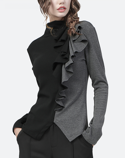 ♀Monotone Frill Shirt