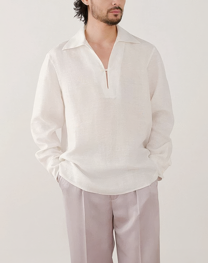 ♂Relaxed Linen Vareuse Shirt