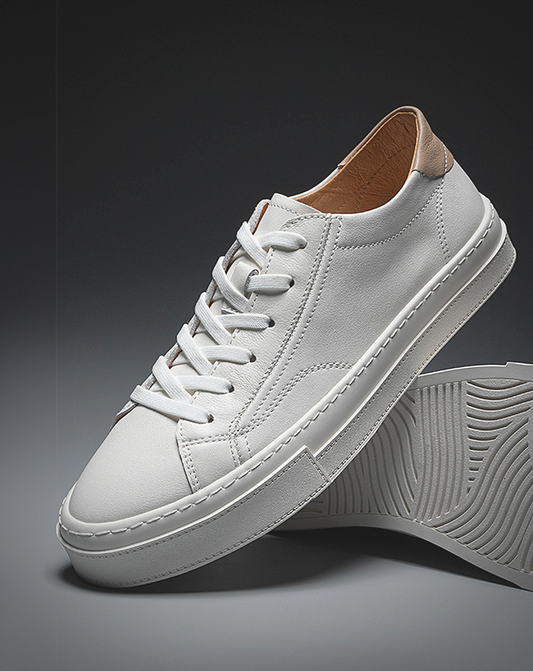 ♂♀White Flat Sneakers