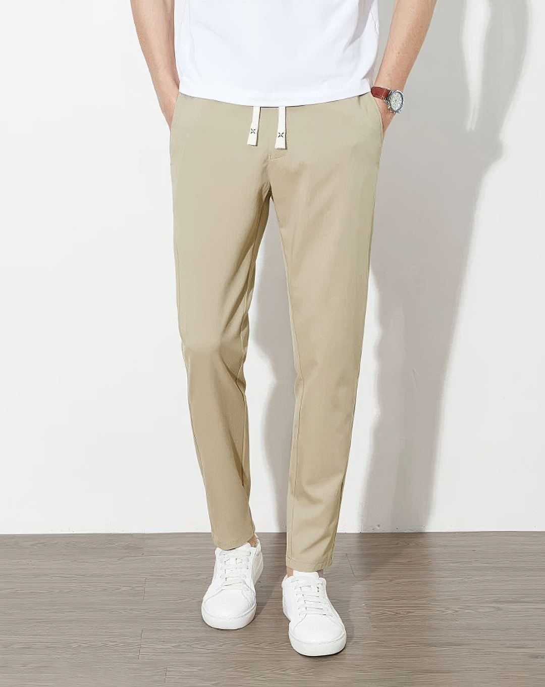 ♂Tapered Drawstring Casual Pants