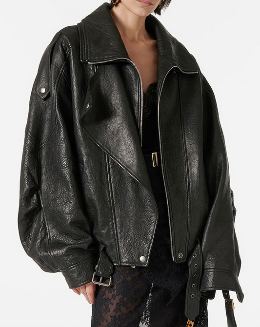 ♀本革／Belted Riders Leather Jacket