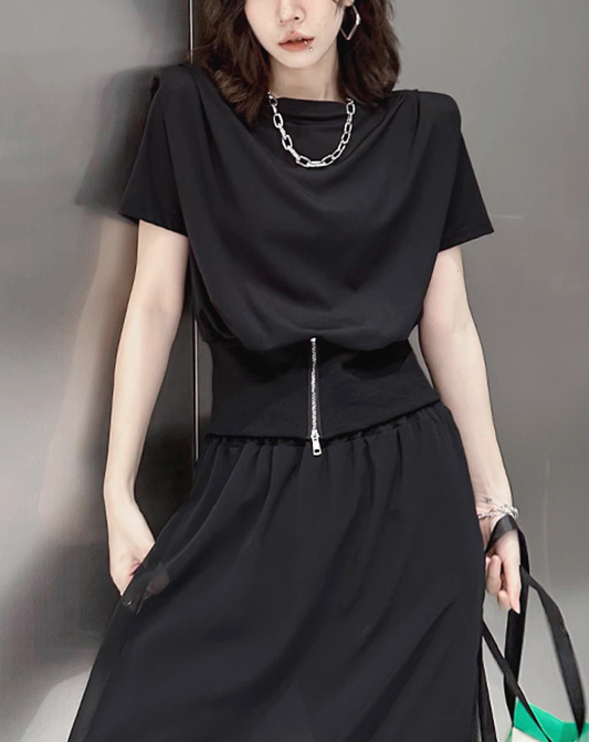 ♀Waist Zip Shirt