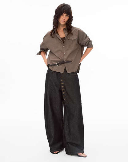 ♀Multi Button Wide Pants