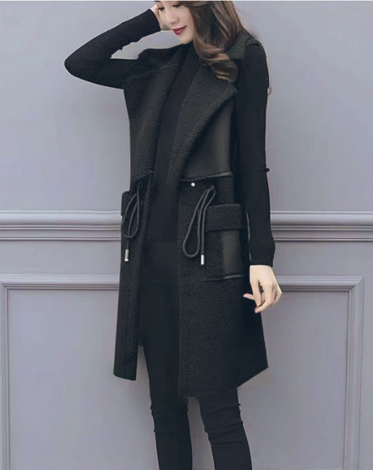 ♀Boa Long Vest Coat