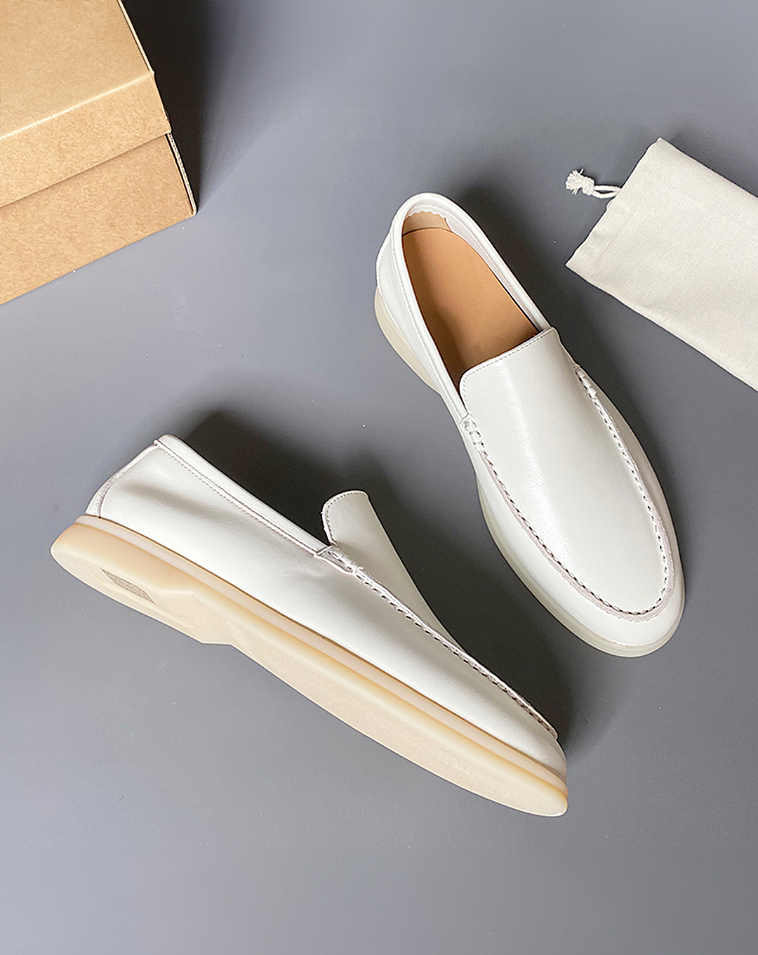 ♂♀本革／Simple Flat Loafers