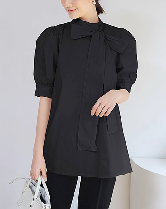 ♀Graceful Bow Flare Blouse