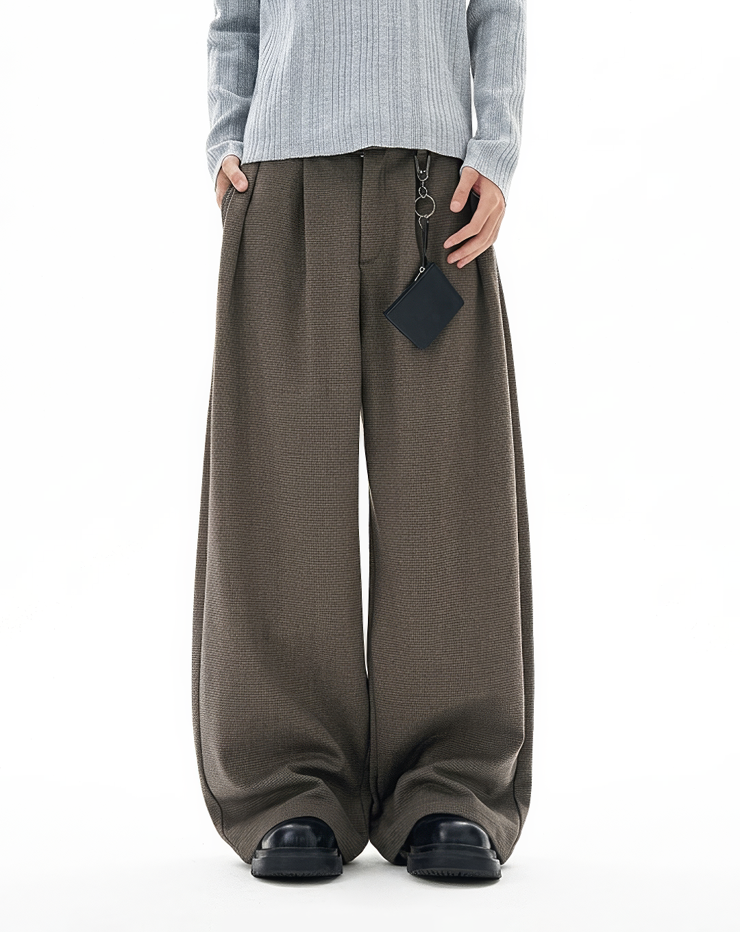 ♂♀Wide Leg Textured Trousers