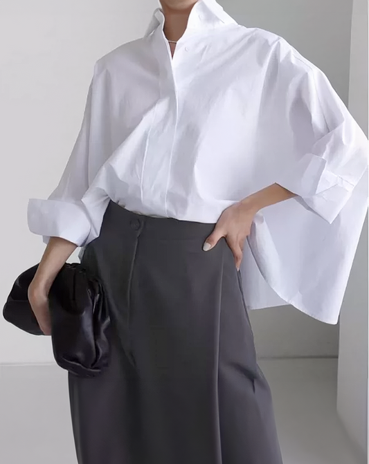 ♀Dolman Sleeve White Shirt
