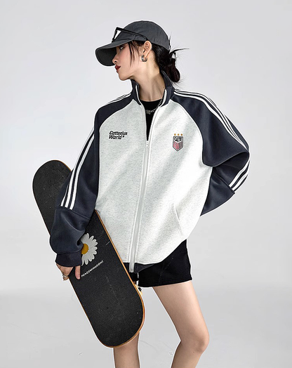 ♀Line Sleeve Track Jacket