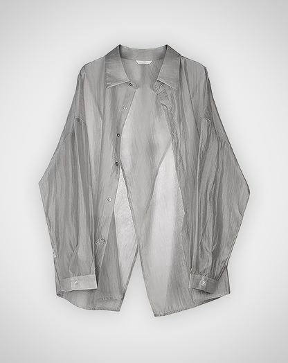 ♀Relaxed Sheer Button Shirt
