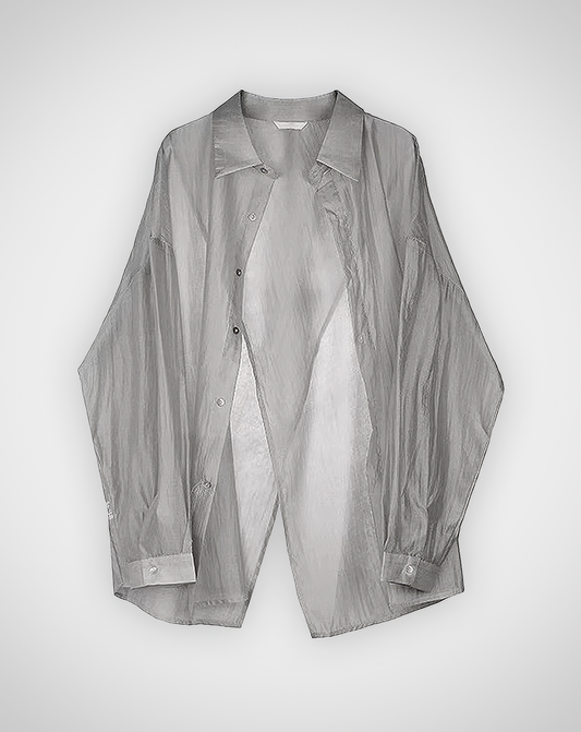 ♀Relaxed Sheer Button Shirt