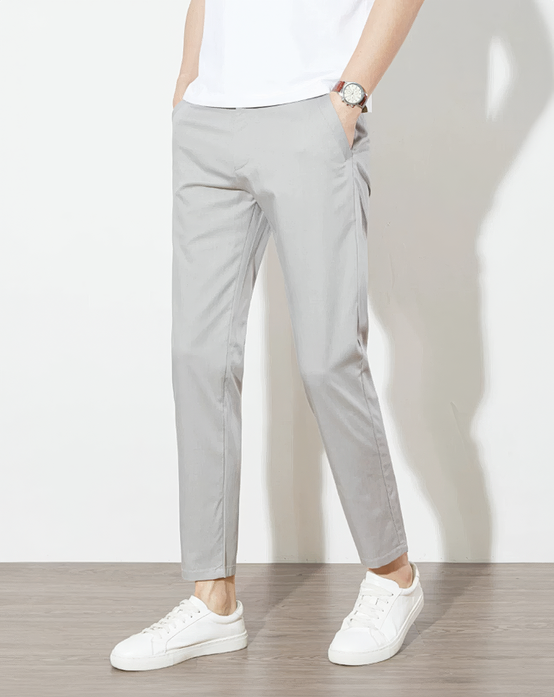 ♂Gray Slim Chino Pants