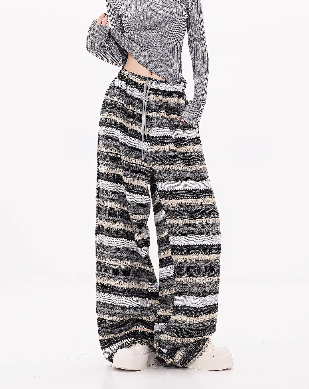 ♀Multi Stripe Lose Pants