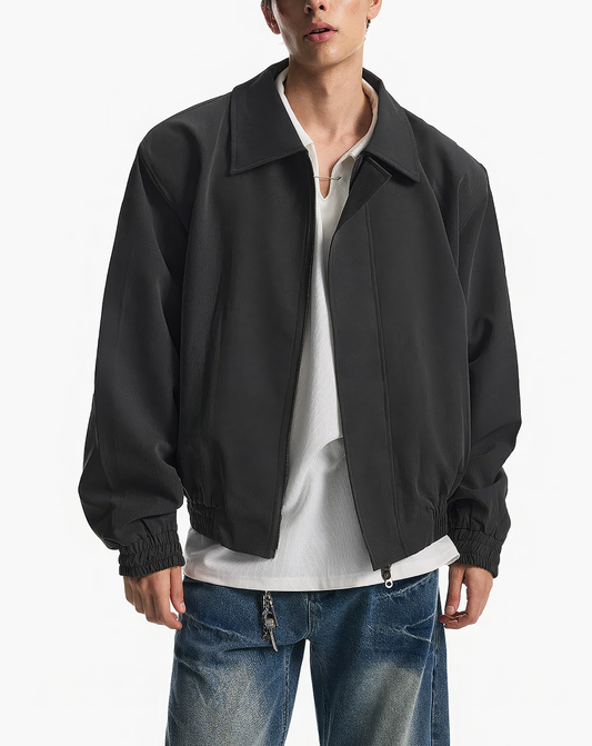 ♂♀ Gathered Hem Zip Jacket