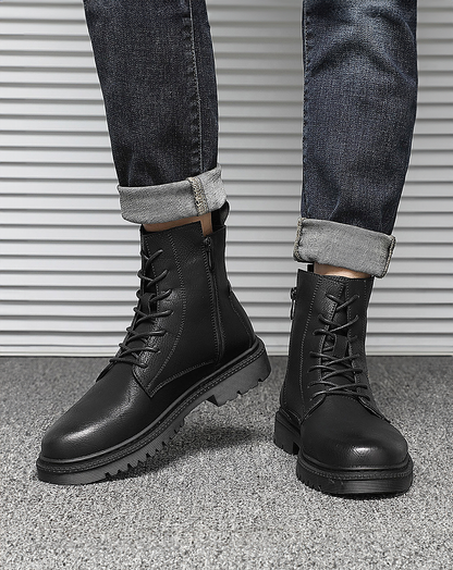 ♂Lace Up Black Boots