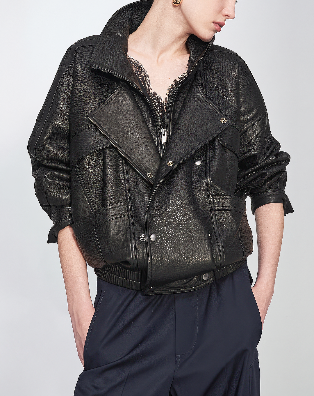 ♀本革／Double Riders Leather Jacket