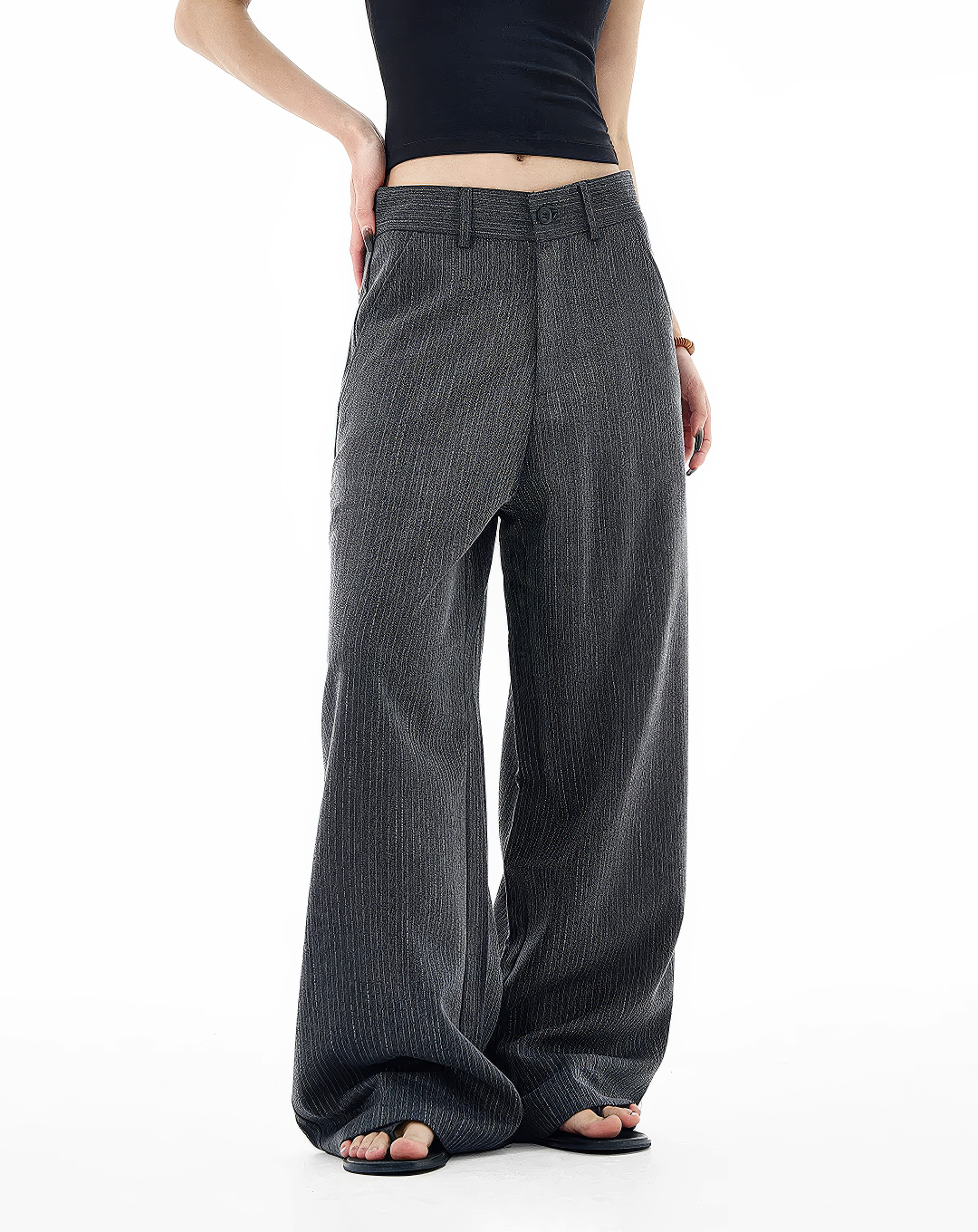 ♂♀Pinstripe Wide Leg Trousers