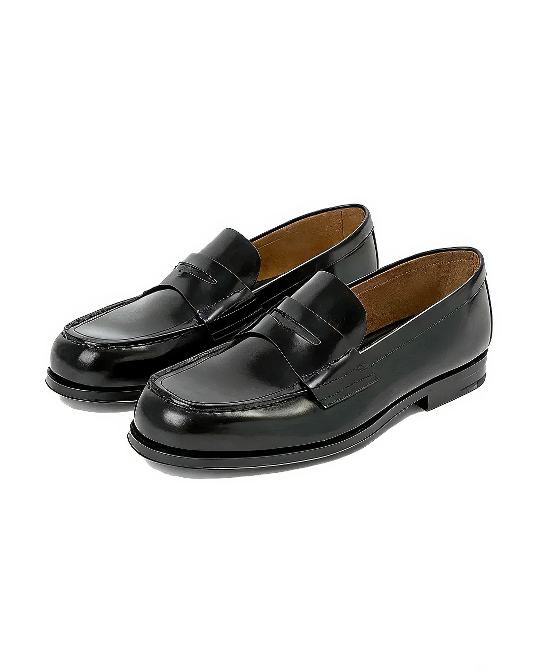 ♂♀本革／Black Leather Penny Loafers