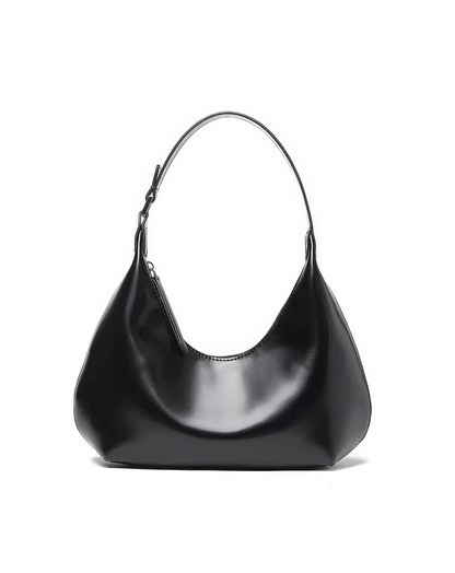 ♀本革／Minimalist Curve Handle Bag