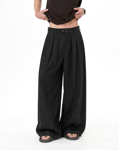 ♂♀Double Button Wide Trousers