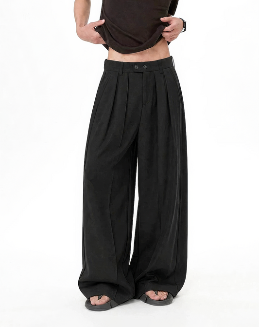 ♂♀Double Button Wide Trousers