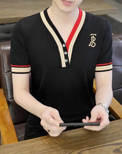 ♂Point Logo Knit Shirt