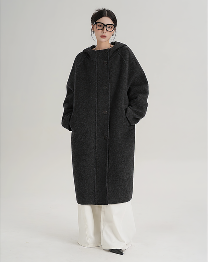 ♀Oversize Hooded Long Coat