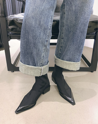 ♀Pointed Toe Low Heel Boots