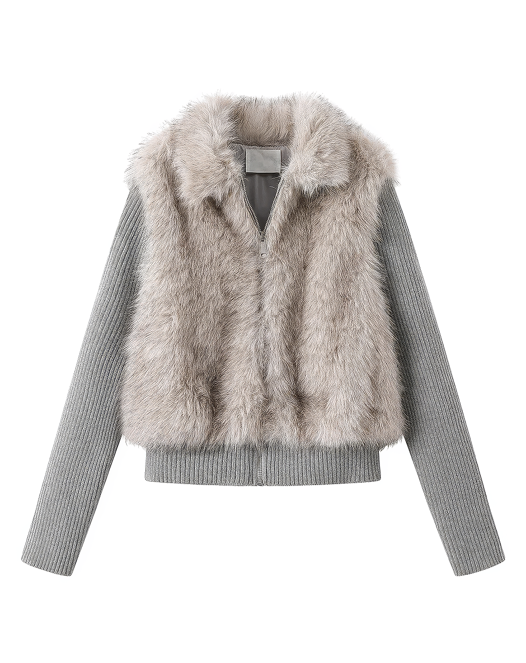 ♀Fur Combined Knit Blouson