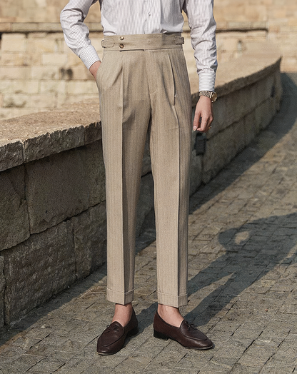 ♂Khaki Stripe Tailored Pants